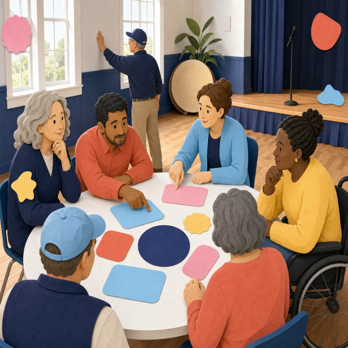 Neighbors identifying responsible roles around a planning table